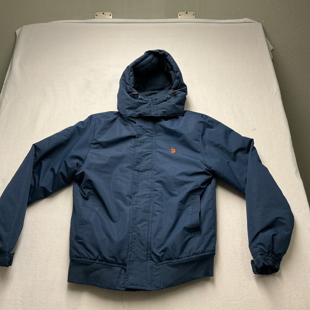 U.S. Polo Assn. Men's Blue Snorkel Jacket Size M,Winter Coat,stow away Hood,4286